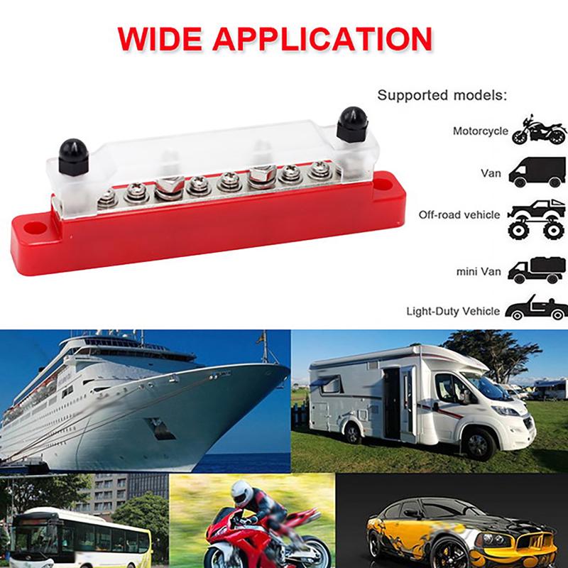 M6 Power Bus Bar Terminal Block Electric Current Distributor For Car Audio System Upgrade and Solar Panel Distribution