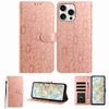 For iPhone 16 Pro Max Leather Case Daisy Imprint Wallet Stand Phone Protective Cover