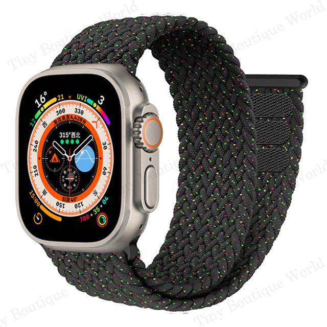 Braided Solo Loop Strap For Apple Watch Ultra 49mm 44mm 45mm 40mm 41mm 42mm Correa Bracelet iWatch Series 8 7 SE 6 5 4 3 Strap