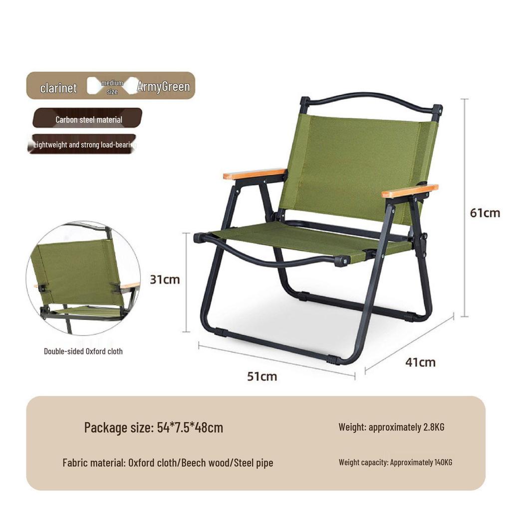 Kermit Outdoor Folding Camping Chair - Portable Picnic Stool