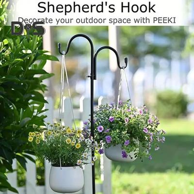 Robuster Hirtenhaken mit 5 Zinken, Gartenhaken, Pfahl, rostfrei, multifunktionaler Standpfostenhaken für Vogelfutterspender, Laternen, Blumenkörbe
