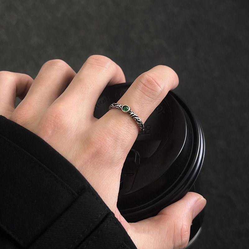 Retro Adjustable 925 Sterling Silver Open Rings - Unisex, Trendy, and Colorfast Niche Design