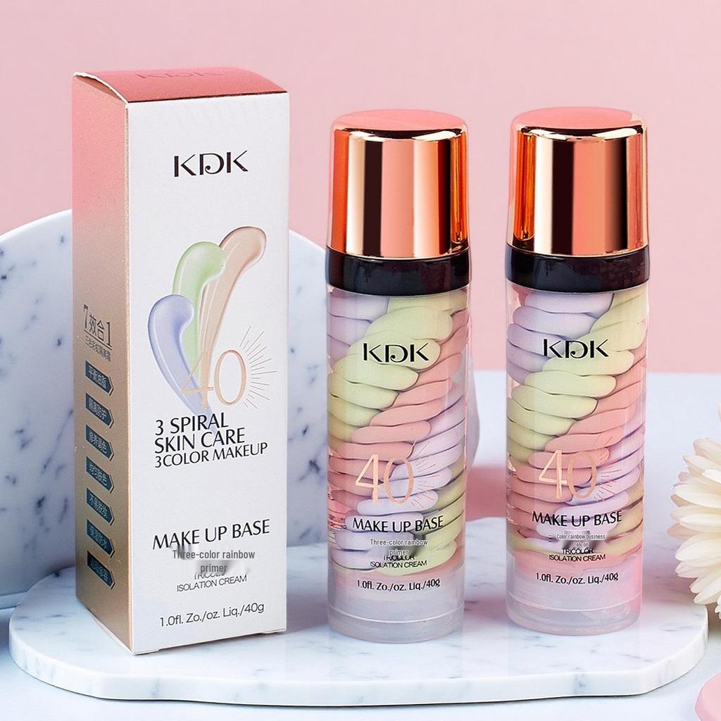 KDK Triple-Tone Bird Dropping Concealer & Primer: Brightens, Smooths, and Minimizes Pores for a Natural Finish.