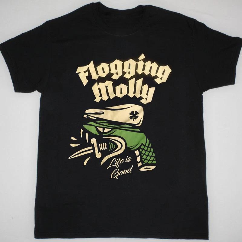 

Flogging Molly Life Is Good Short Sleeve Black All Size Gift Fan T-Shirt AE414 XL