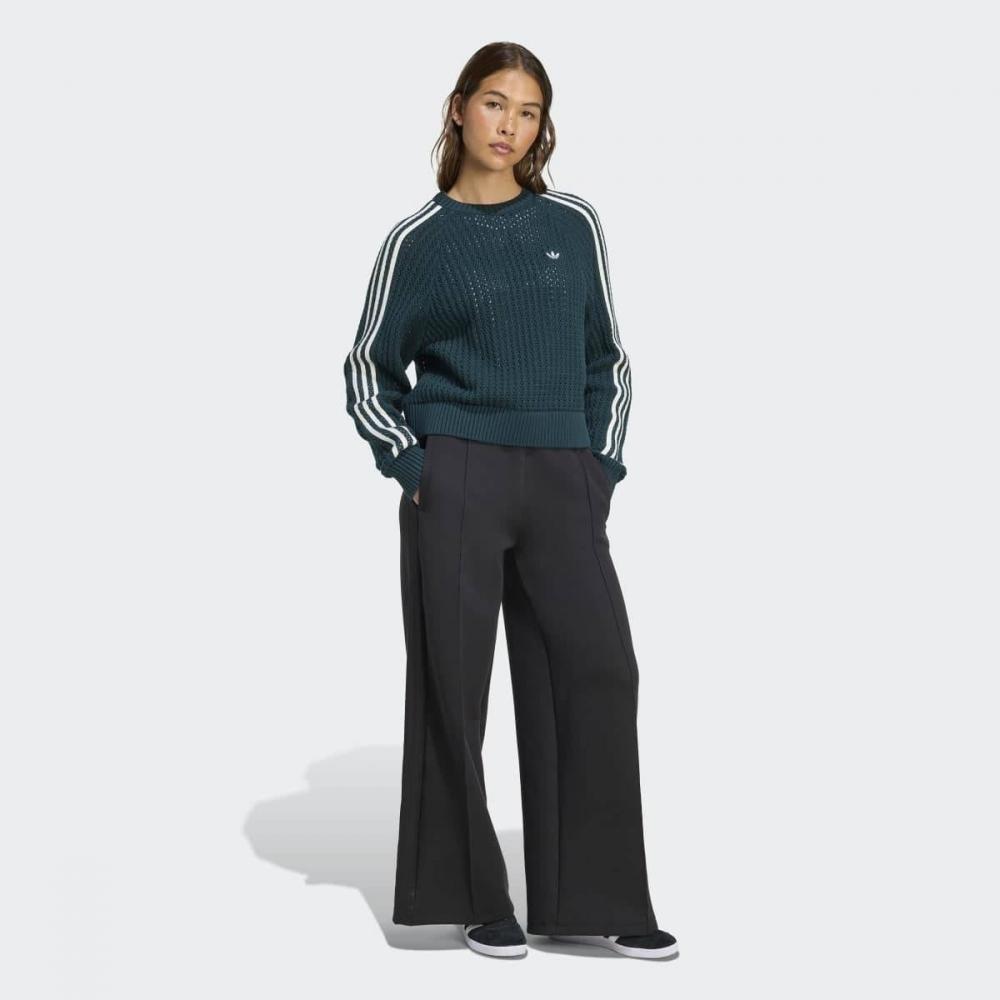 adidas Women S Adicolor Knitted Crew SweatShirt Green  Jx5247 