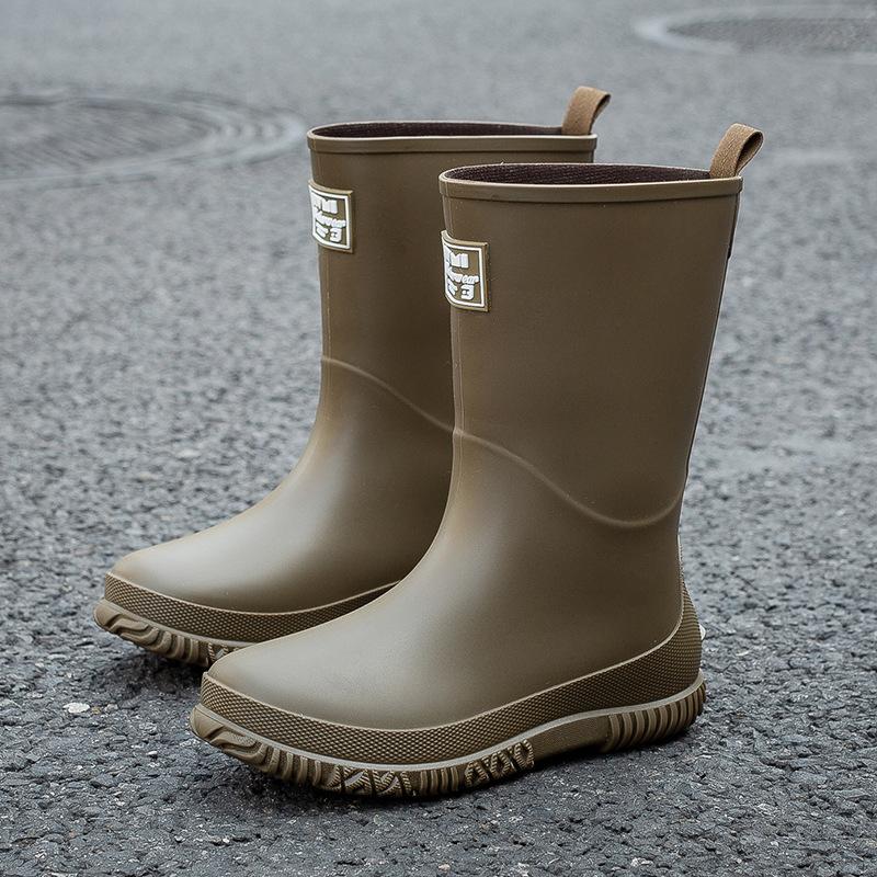 

Новая водонепроницаемая обувь женская обувь для дождя японская и корейская версия утолщенная износостойкая короткая труба пластиковые водные сапоги средняя труба 41 зелёный