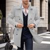 Autumn and Spring Men's Coat Medium and Long Double-breasted Casual Trench Coat