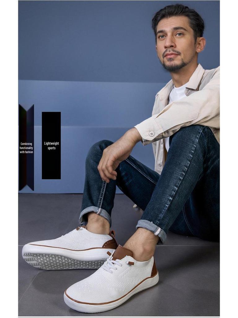 Men's Cross-Border Slip-On Shoes: Breathable Mesh Fly-Knit, Lightweight, Super Soft, Sizes 46-48 for Summer