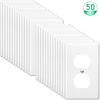 Hoteam 50 Pcs Duplex Wall Plates Kit Electrical Outlet Cover 4.50 x 2.76 Inch Home Standard Size 2 Gang Receptacle Covers Polycarbonate Thermoplastic