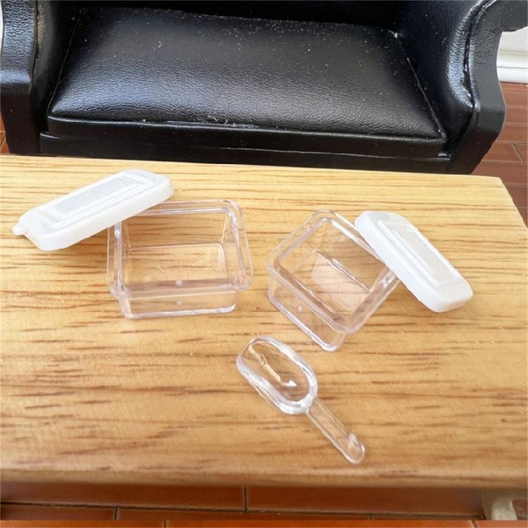Practical Small Dollhouses Food Storage Containers Clear Sturdy Plastic Food Boxes Portable for Crafting Supplies