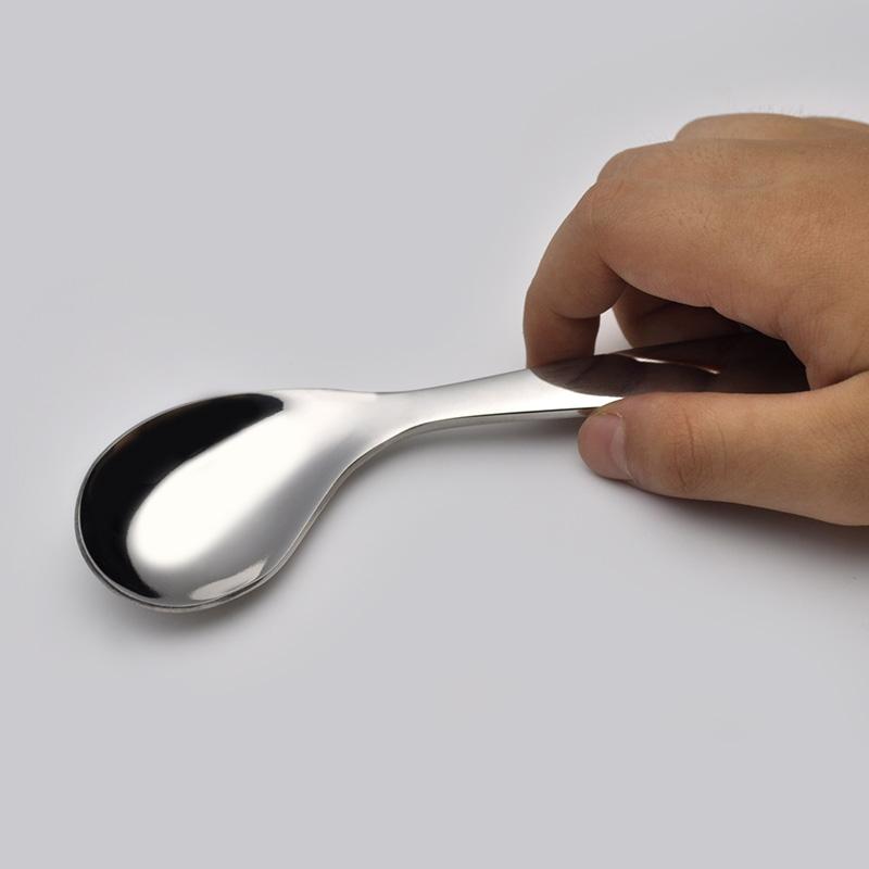 Thickened Spoon Child Feeding Crooked Head Spoon Tableware 304 Stainless Steel Creative Cartoon Cutlery Kitchen Dining Bar Home