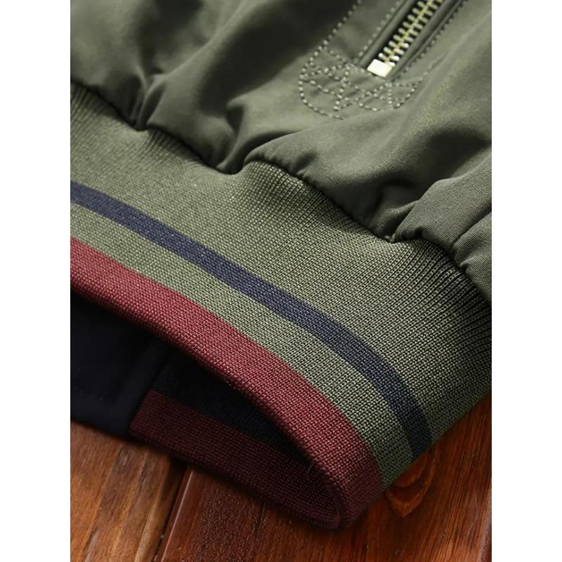 Men's Reversible Stand Collar Jacket - Sporty Casual Zip-Up Coat , Regular Fit for Spring/Fall Outdoor & Leisure Wear, Pockets Versatile Outerwear