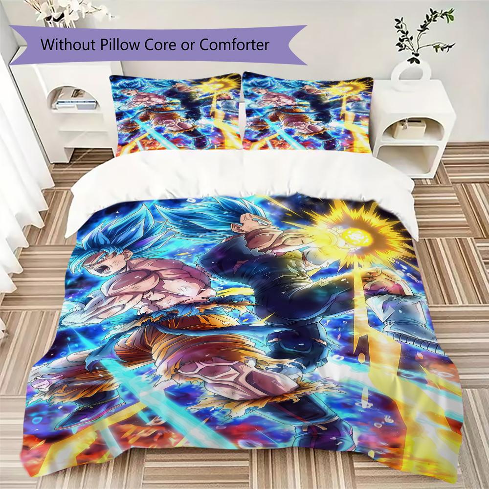 Dragon Ball Super 3pcs Bedding Set, Duvet Cover with 2 Pillowcases, Digital Printed, No Insert, Gift -HYQ5