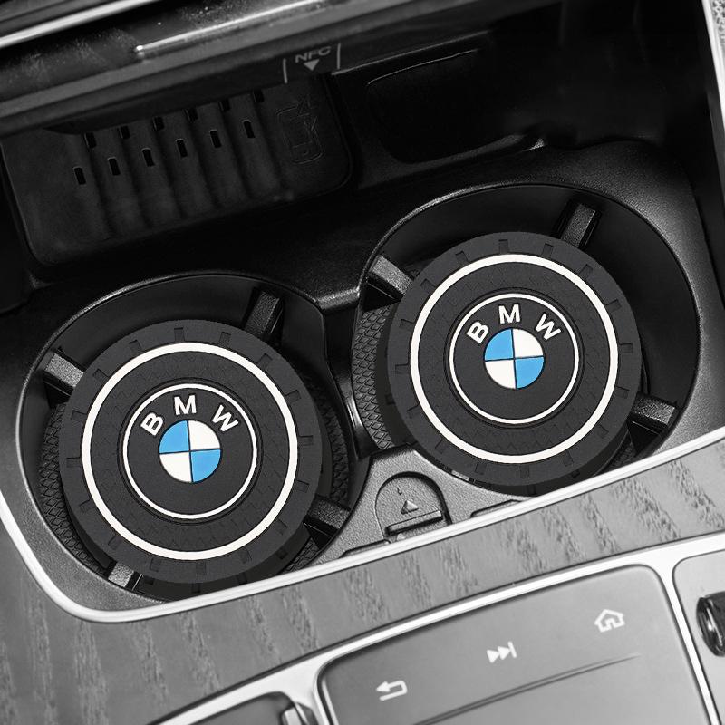 2Pcs Car Coasters Silica Gel Water Cup Mats For BMW F30 F10 E90 E46 E60 E70 E39 E62 E93 GT G30 Auto Interior Watercup Slot Pad