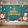Merry Christmas Banner Colorful Santa Claus Reindeer Christmas Theme Party Decor Backdrop Xmas New Year Photography Background