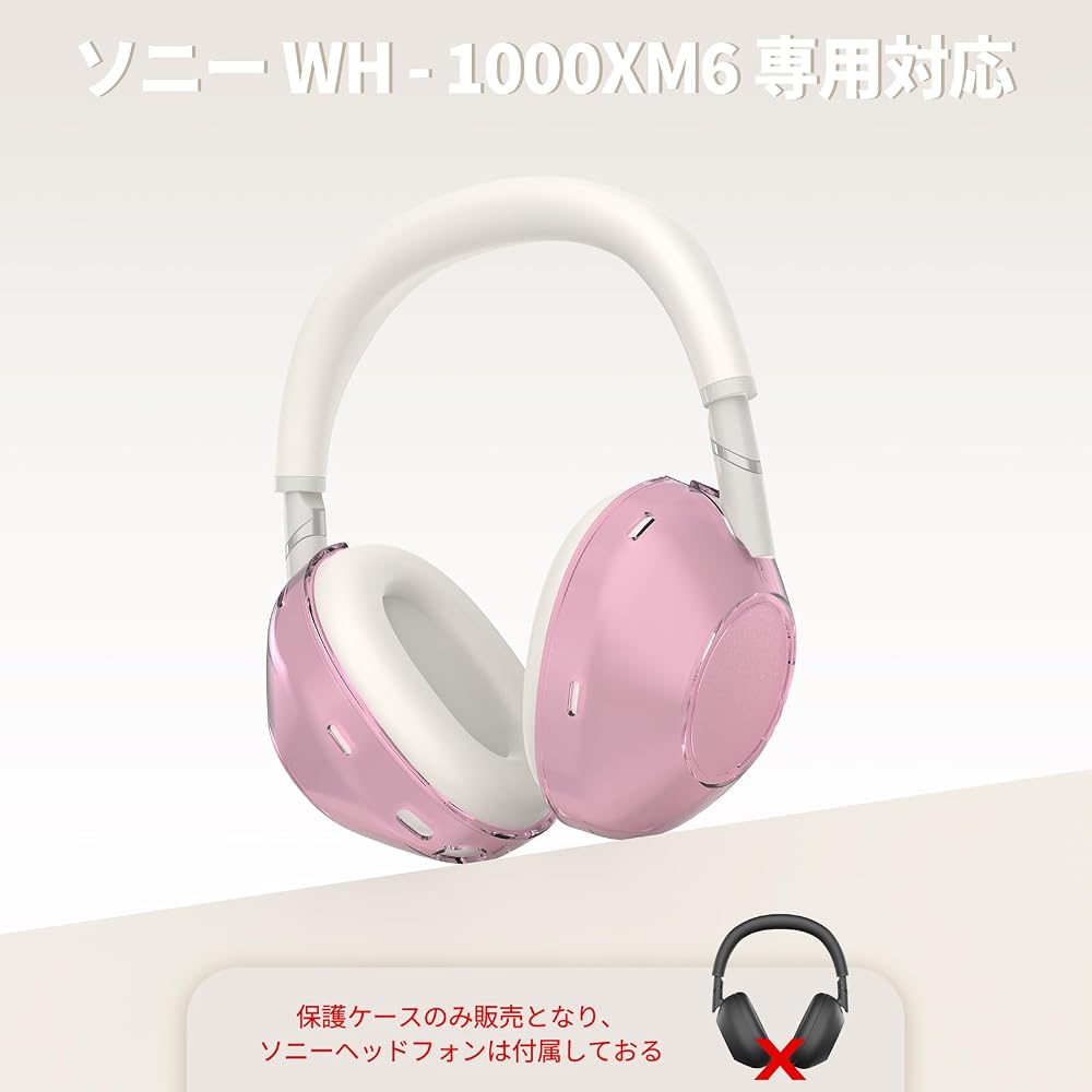 Dedicated Hard TPU Ear Pad Protector Set for Sony WH-1000XM6. Impact-resistant and Stain-resistant Design. Clear Material. Includes Dedicated Cleaning