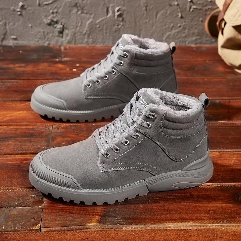 Autumn and Winter High-top Board Shoes Men's Non-slip Velvet Casual Sports Shoes Winter Men's Shoes Cold-proof Cotton Shoes