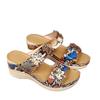 Summer Women's Shoes Large Size Wedge Heels Slippers Flower Leopard Print Platform Sandals