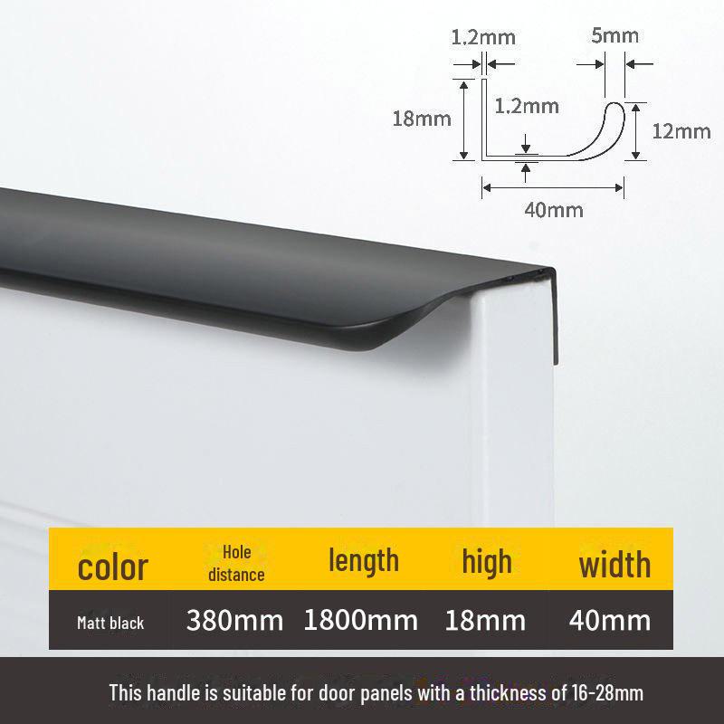 

Гладкий изогнутый край, утолщенный длинный ящик шкафа и ручка для гардероба