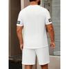 Letni Nowy Męski Zestaw z Nadrukiem Litery Codzienny Modny T-shirt Krótki Rękaw Szorty Sportowy Zestaw Outdoor