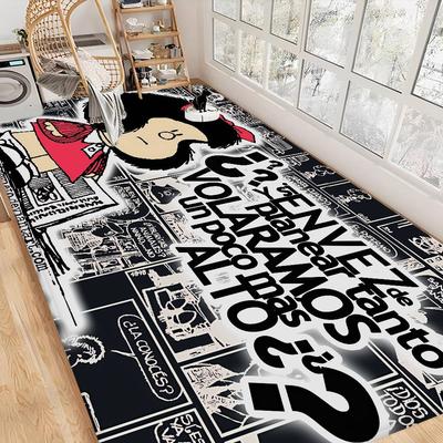 M-Mafalda Girl Floor Mat INS Style Soft Bedroom Floor House Laundry Room Mat Anti-skid Bedside Area Rugs