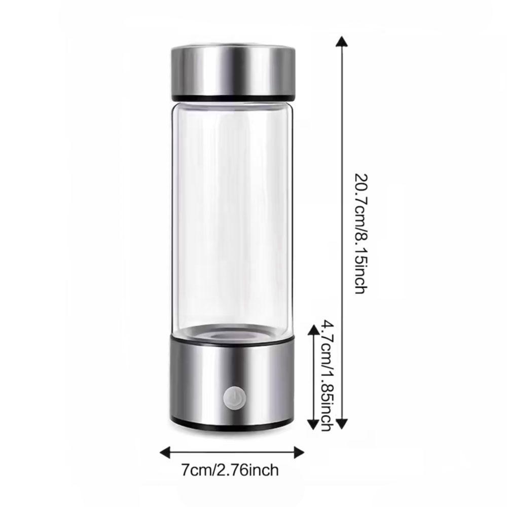 

420ML Smart Portable Alkaline Water Bottle, Rechargeable Hydrogen Ionizer Generator with pH Tester for Healthy Drinking Anywhere 420ML срібний