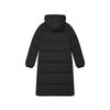 Fila Emerald Series Versatile Solid Color Warm Long Hooded Down Jacket Women Outerwear Black F11W444921FBK