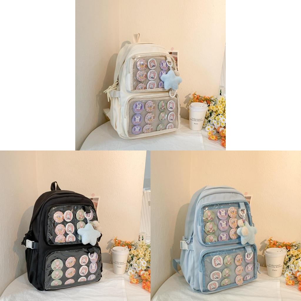 Nylon School Backpack With Design For Middle School Students And 14in Laptop