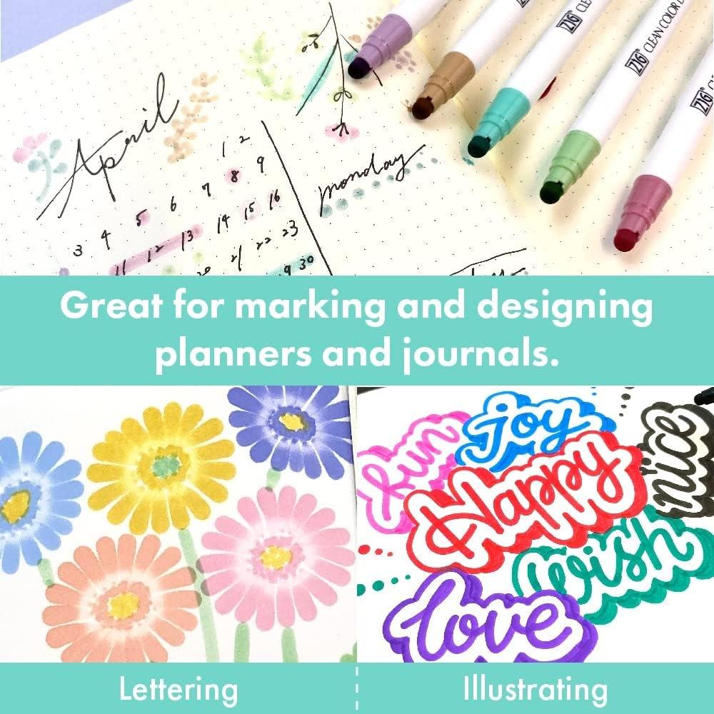 Kuretake Water Based Pen Zig Clean Color Dot Single Highlight Color Set Tcsd 6100 6vc Highlight Color