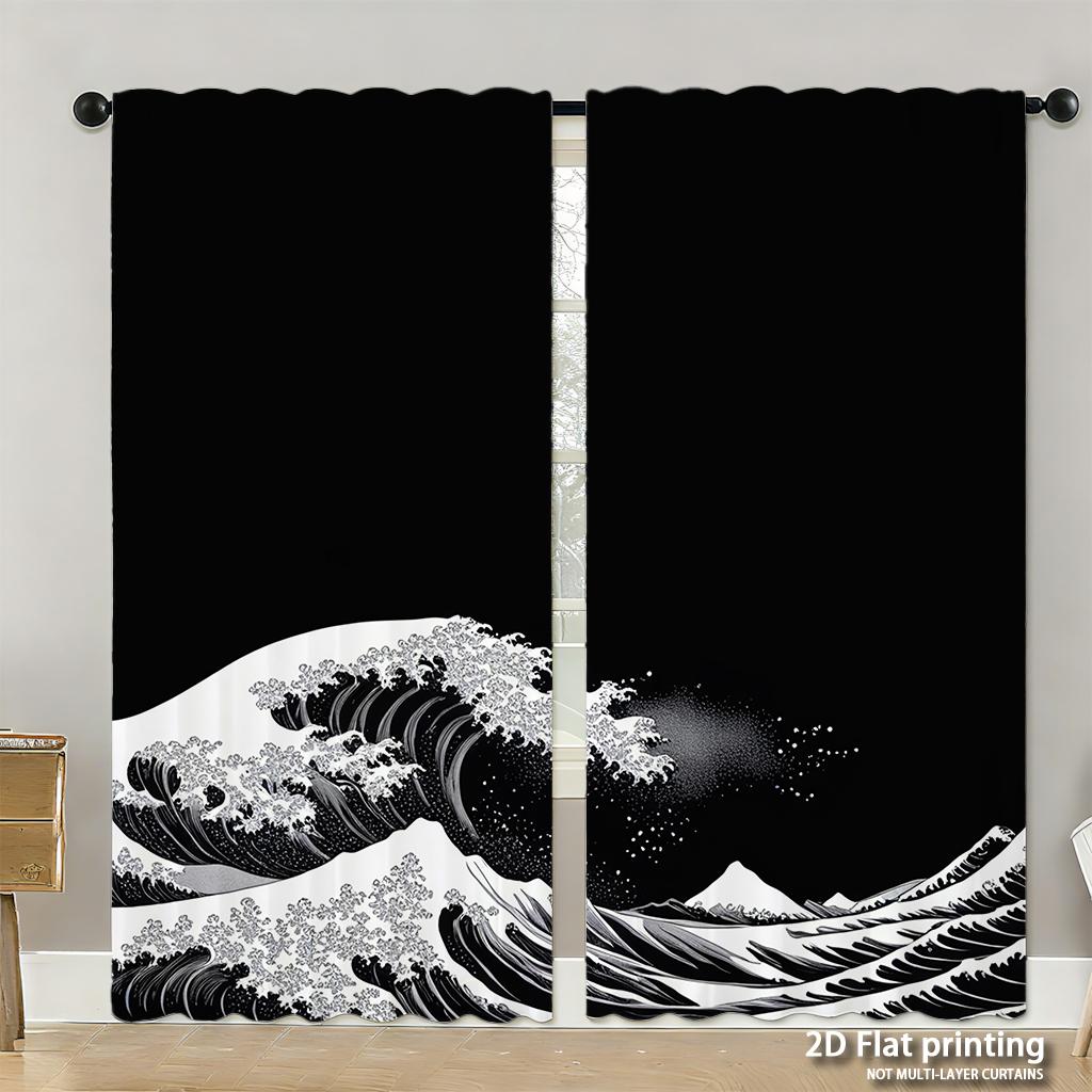 Piece Set High Definition Digital Printed Curtainsautumncolorfulsquirrelwithmapleleavespineconesforeststylehome Decoration Curtain Polyester Washable
