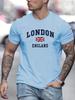2025 Hot Sale of London and UK Printed Pure Cotton Short-sleeved Men's Casual Summer Round-neck T-shirt Tops