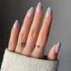 Medium-Length Nude Striped Luxury Wearable Nail Patches with Removable Jelly Glue