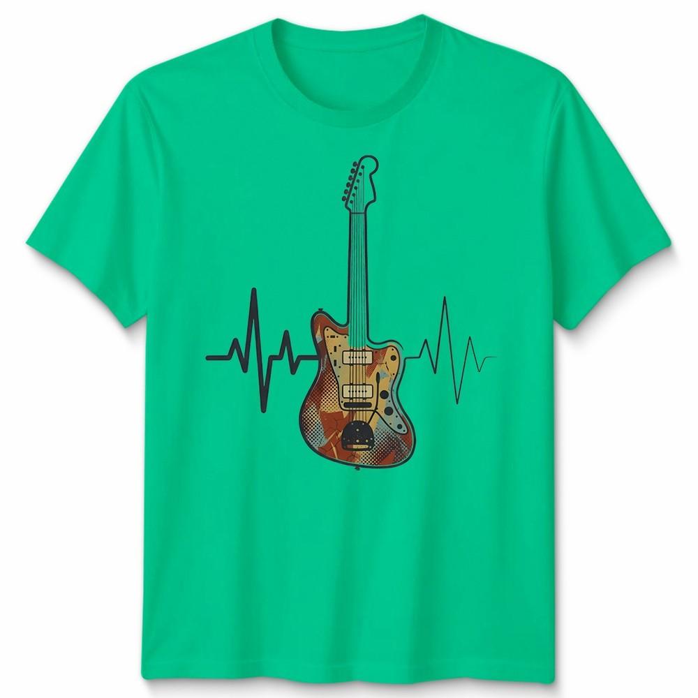 Music Guitarist Unisex T Shirt Heartbeat Guitar Tee Unisexs Unisexs Top S