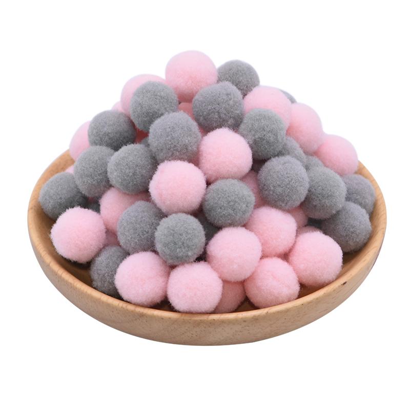 100Pcs 15-25mm Colorful Pompoms DIY Dolls Garment Handmade Material Soft Fluffy Pom Poms Ball For DIY Kids Toys Accessories