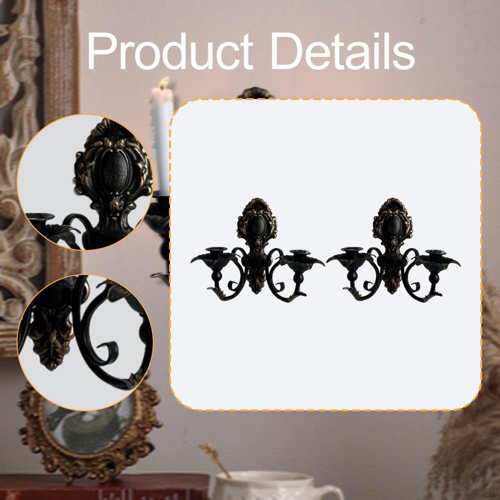 Candle Sconce Candelabra Retro Design Decorative Wall Holder Candlestick for Living