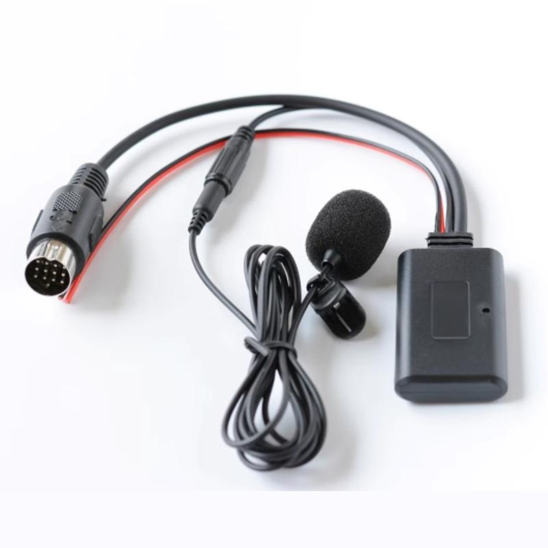 13-pin cd host Bluetooth Adapter Audio Music AUX Cable+Microphone For KENWOOD KRC-553 CA-C2AX KCA-iP500 CA-C1AX