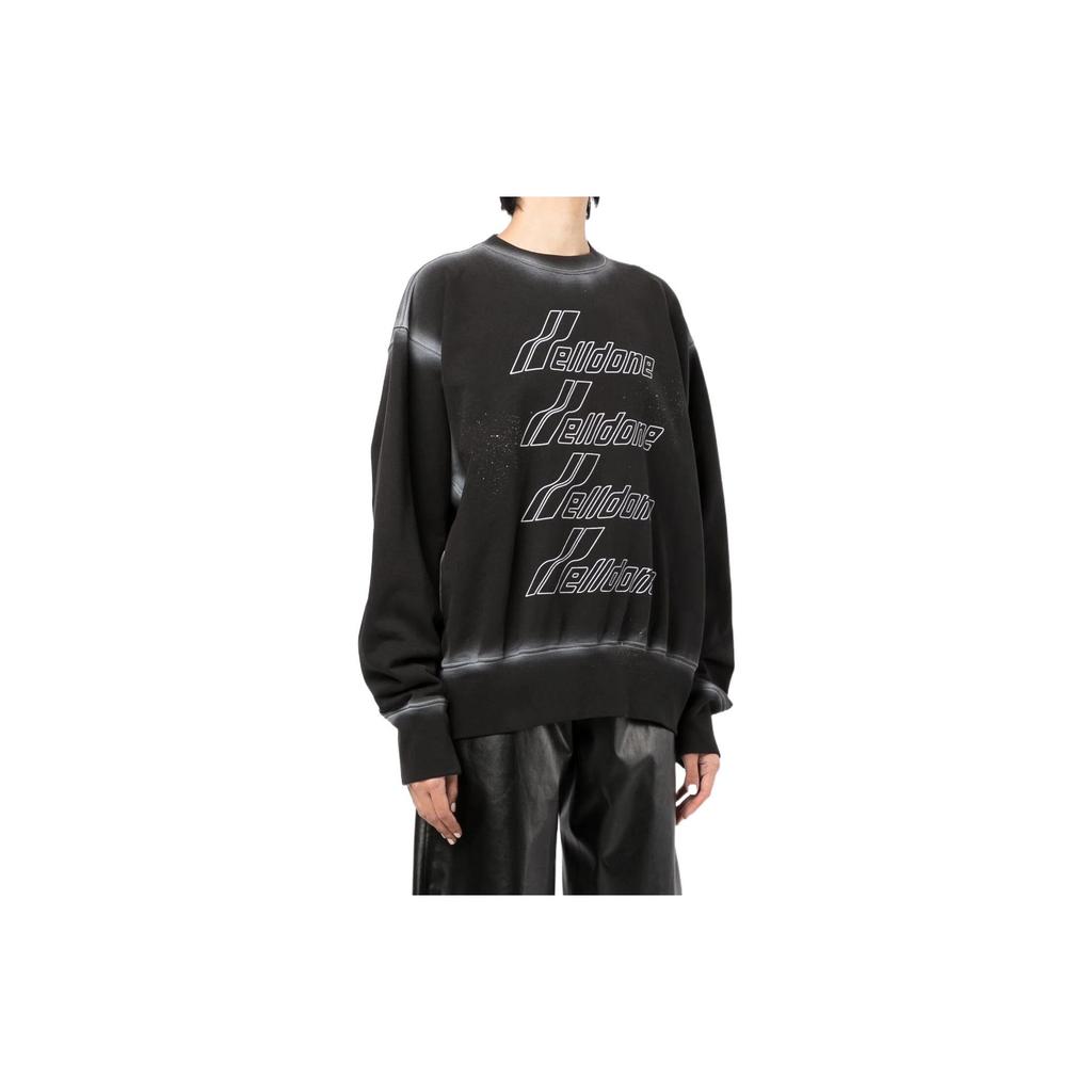 WE11DONE Ss22 Chest Logo Print Cotton Pullover Long Sleeve Sweatshirt Women Sweatshirt White WD-TS1-22-732-U-BW