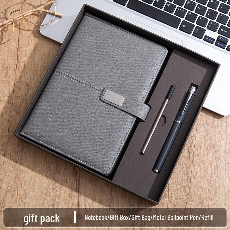 High-End A5 Business Notebook Gift Set: Customizable Logo, Thick Notepad for Meetings and Learning