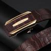 New Men's Crocodile Pattern Automatic Buckle Leather Belt Middle Aged and Young Business Genuine Leather Belt Simple Jeans Belt Men