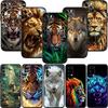 FM3 Tier Wolf Tiger Löwe Soft Shell Handyhülle für iPhone 16 15 14 13 12 Pro Max Plus Mini
