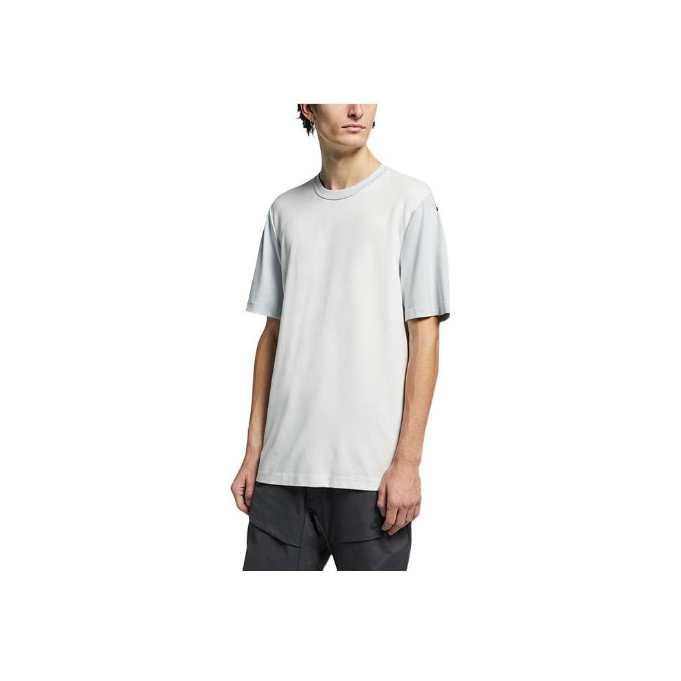 Nike T-shirt da uomo a tinta unita con stampa logo, girocollo, manica corta, top bianchi AR1581-043