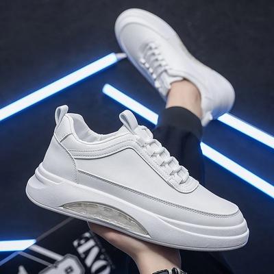 Classic Little White Shoes for Men's Casual Sports Shoes Leather Waterproof Height Increasing Board Shoes Student Skate Shoes
