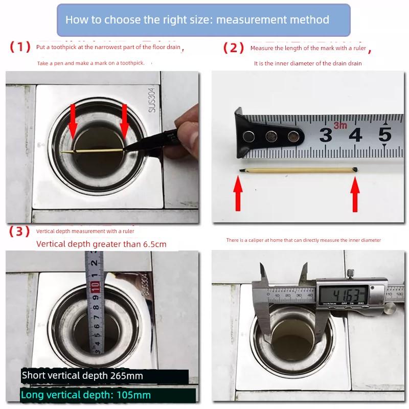 Anti-Odor Stainless Steel Inner Core Sealing Cover Floor Drain Odor Preventer