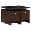 VidaXL Ensemble à manger de jardin et coussins 9 pcs marron poly rotin 3277724