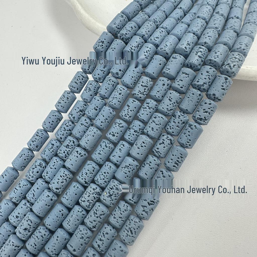 Volcanic Rock Cylinder Barrel Beads, 6x10mm, Loose Beads for DIY Bracelet & Necklace Jewelry Accessories.