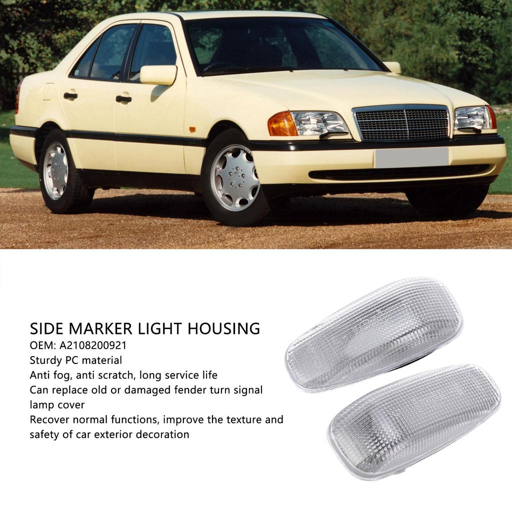 Side Marker Light Housing A2108200921; Replacement Turn Lamp Cover for E, C, V, CLK, SLK