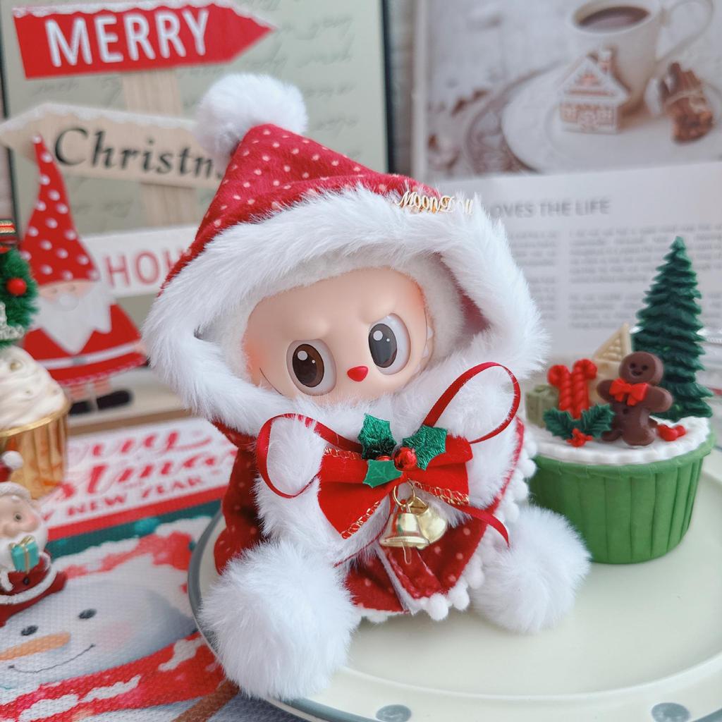 First, Second, and Third Generation Labubu Doll Clothes: 17cm Plush Onesie for 10cm Labubu Dolls, Cute Cartoon Design