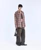 STANDARDERROR 87-Stan134 Soft Misty Oversized Pocket Long Sleeve Check Shirt Red
