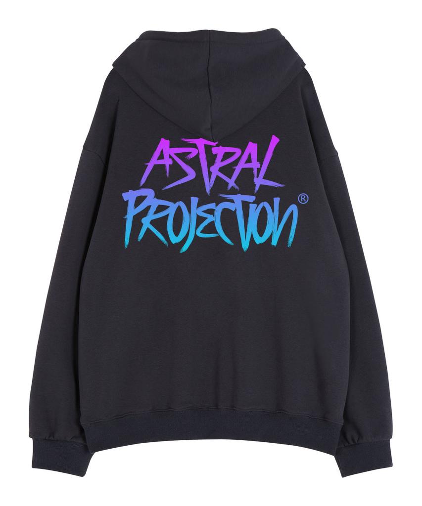 Graffiti Lettering Waffle Terry Hoodie_Charcoal
