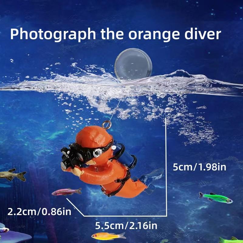 Fish Tank Decoration Luminous Green Mini Floating Diver Aquarium Ornaments Cute Small Floating Ball Aquarium Accessories Acuario